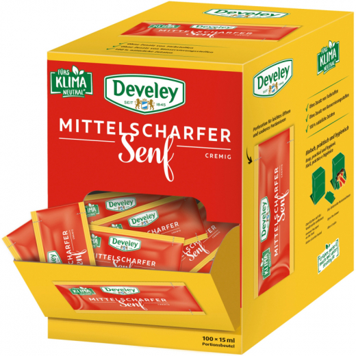 Develey Senf mittelscharf 618449 15 ml 200 St./Pack., - 492144600