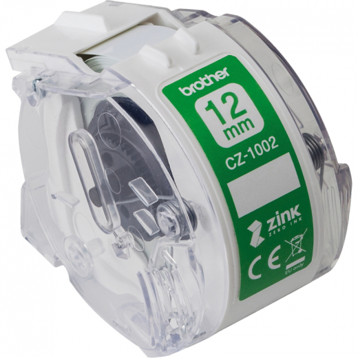 Brother Farbetikettenrolle CZ1002 12mmx5m, - BROCZ1002