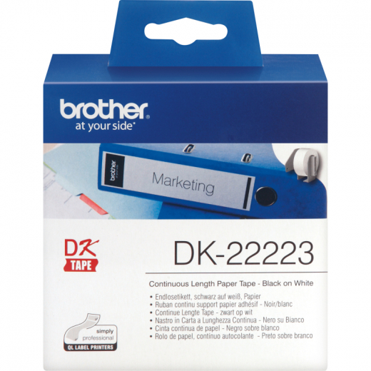 Brother Endlosetikettenrolle DK22223 50mmx30,48m weiß, - BRODK22223