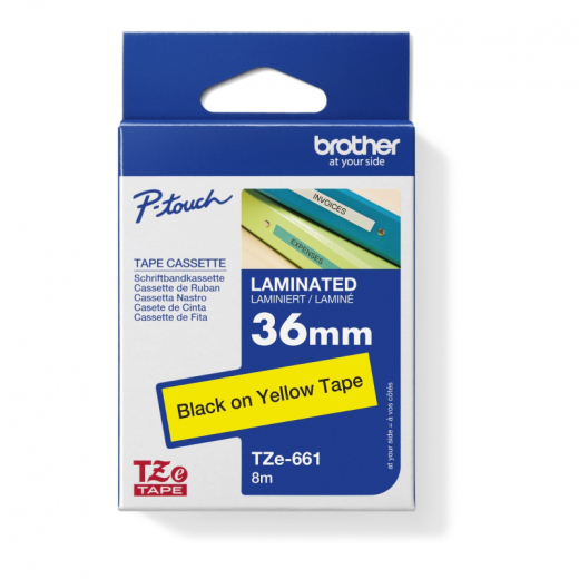 Brother Schriftbandkassette TZE661 36mmx8m laminiert sw auf ge, - 526425