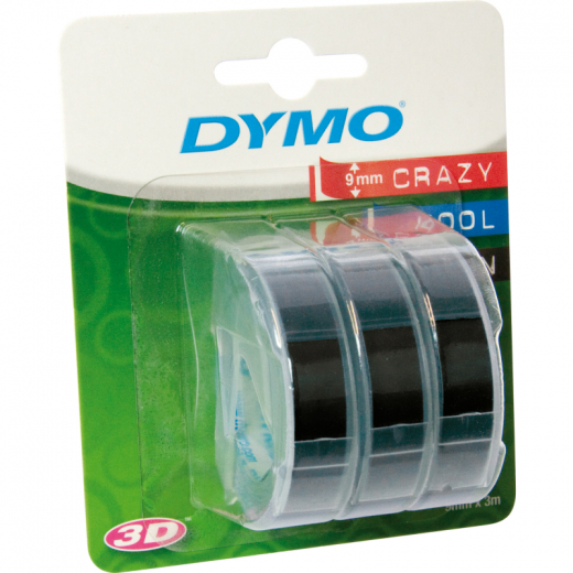 DYMO Prägeband S0847730 für 9mmx3m schwarz 3 St./Pack.,