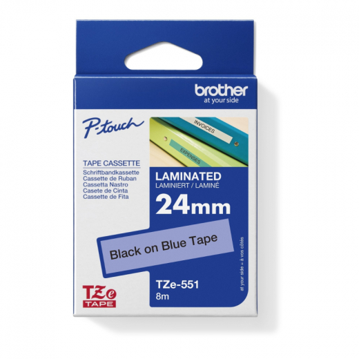 Brother Schriftbandkassette TZE551 24mmx8m schwarz auf blau,