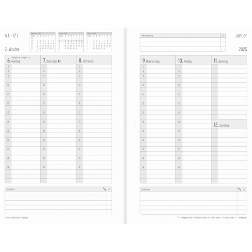 Chronoplan Buchkalender Wochenplan 50935 White Edition A5 ws, - 491636000