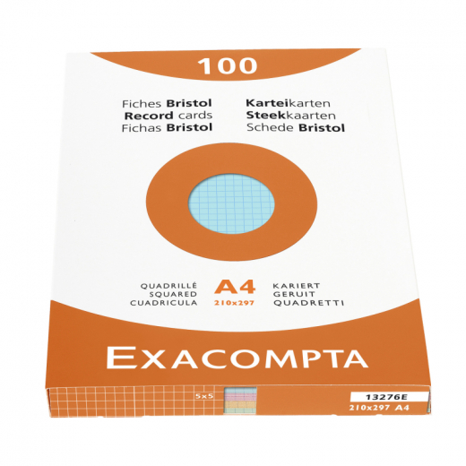 Exacompta Karteikarte 13276E A4 kariert sort. 100St., - 145003199