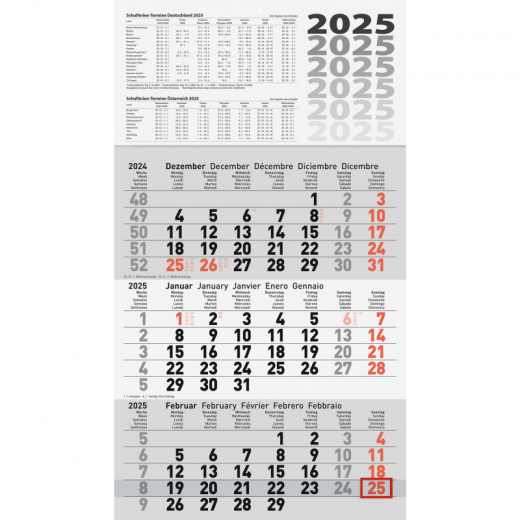 Glocken Wandkalender 5060114005 30x52cm 3M/1S, - 640050100