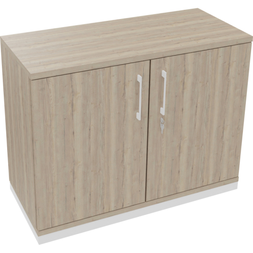 Flügeltürenschrank 2OH B1000xT442xH781 ws/Eiche Nat, - 820113471