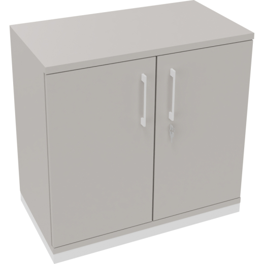 Flügeltürenschrank 2OH B800xT442xH781 ws/Lichtgrau,