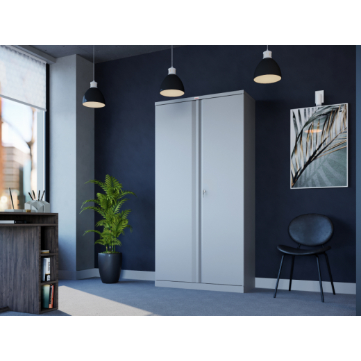 Phoenix Stahlschrank SCL1891GGK 2Türen 4Böden gr/gr Schlüssel, - 820143280