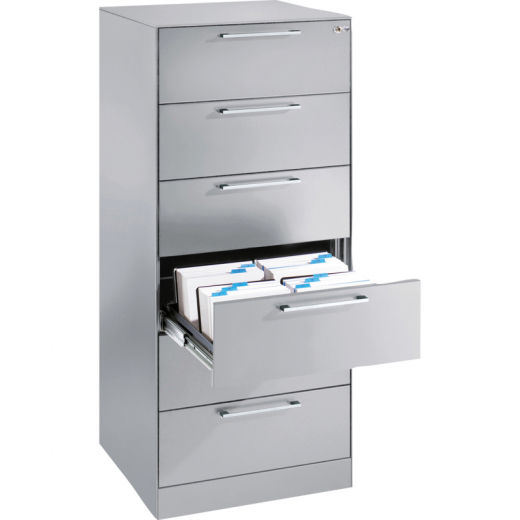 C+P Karteischrank Asisto 146224622S10007 A5 quer wsalu/wsalu,