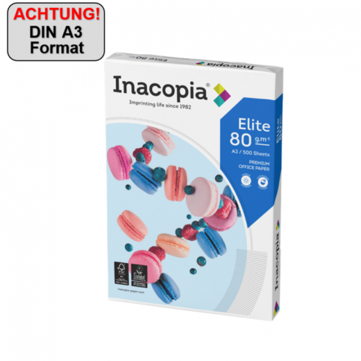 Inacopia Kopierpapier elite 2100007653 A3 80g 500 Bl./Pack., - 26213253