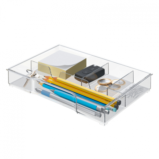 Leitz Schubladeneinsatz 52150002 16,7x24,7x3,5cm 4Fächer PS glasklar, - LEI52150002