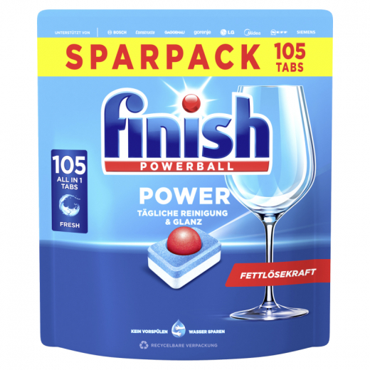 FINISH Spülmaschinentabs Power All in 1 Regular 3289457 105St., - 945807