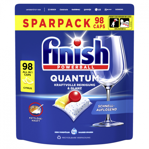 FINISH Spülmaschinentabs Quantum All in 1 Citrus 3283457 98St.,