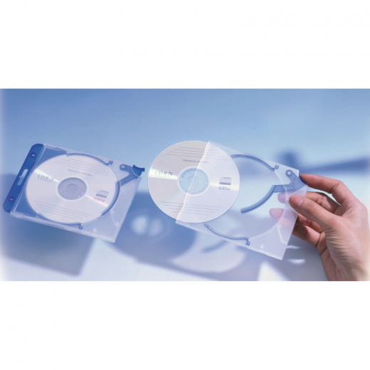 DURABLE CD/DVD Hülle QUICKFLIP STANDARD 528806 bl/tr 10 St./Pack., - 9528806