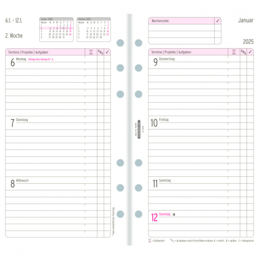 Chronoplan Wochenplan 50255 Midi 96x172mm 1W/2S, - 491621