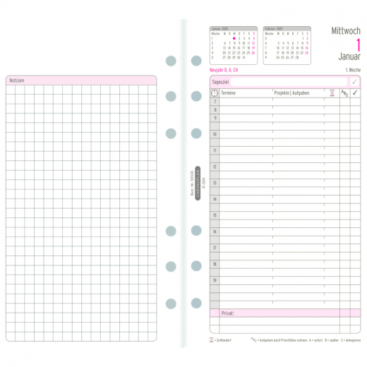 Chronoplan Kalendarium Jahresset Midi 50535 96x172mm 1T/2S, - 491626