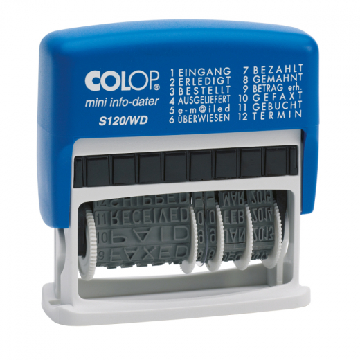 COLOP Datumstempel mini info-dater S120/WD 1453100200 blau/grau, - 321827