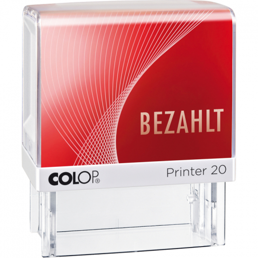 COLOP Textstempel Printer 20 BEZAHLT 100669 38mm Kunststoff rt,