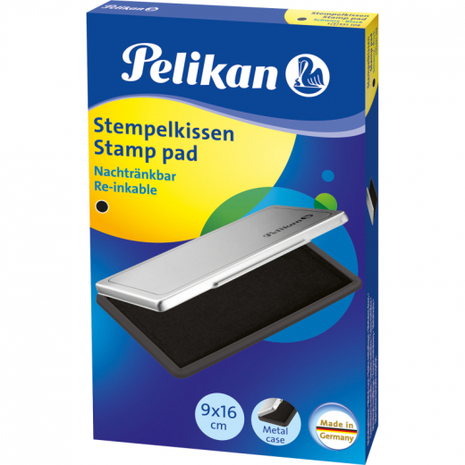 Pelikan Stempelkissen 1 331108 getränkt ohne Öl 9x16cm schwarz, - PEL331108