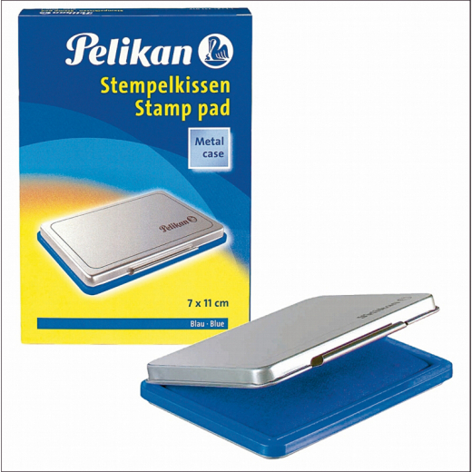 Pelikan Stempelkissen 331165 Gr.3 5x7cm Metallic-Gehäuse blau, - PEL331165