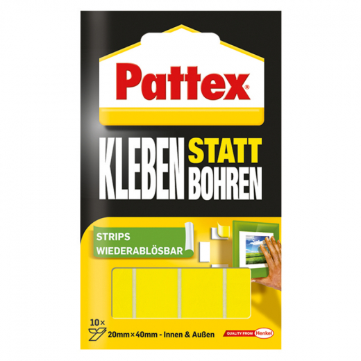 Pattex Montage-Klebe-Strips PXMS1 wieder ablösbar 10St, - 280988