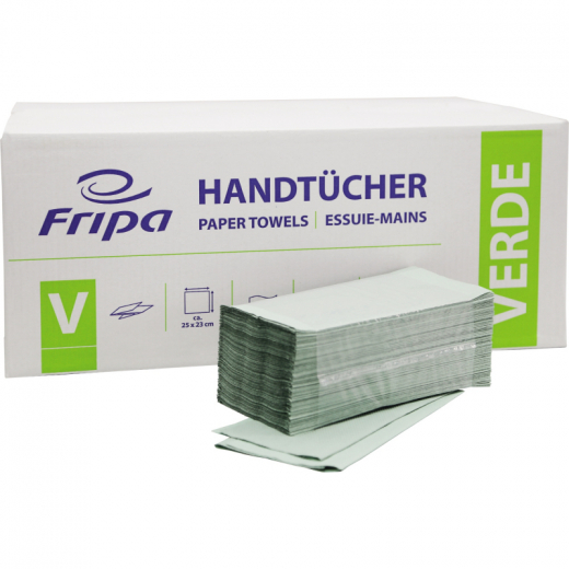 Fripa Papierhandtuch Verde 4021101 V-Falz 25x23cm gn 20x250 Bl./Pack., - 542308