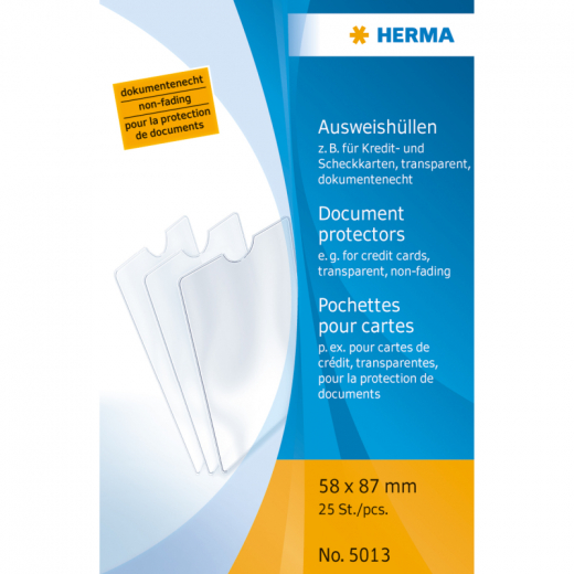 HERMA Ausweishülle 5013 58x87mm PP tr 25 St./Pack., - HER5013