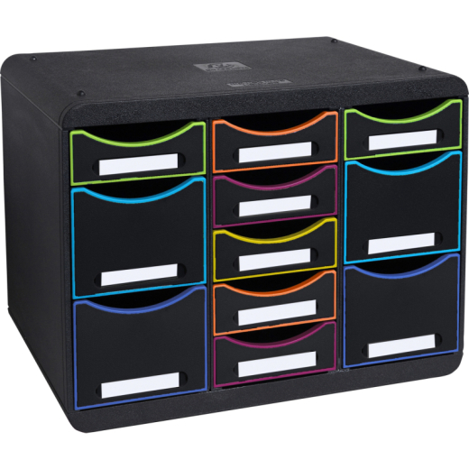 Exacompta Schubladenbox STORE-BOX MULTI 313914D 11Schübe harlekin/sw, - 127033790