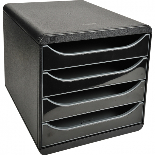 Exacompta Schubladenbox BIG-BOX Glossy 3104214D 4Schübe schwarz,