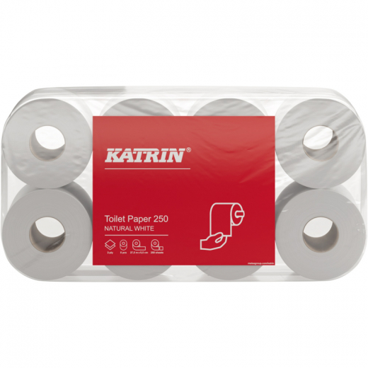 Katrin Toilettenpapier 250 169505 250Blatt 2lagig weiß 8 Rl./Pack., - 247563