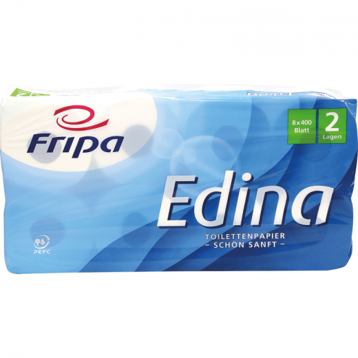 Fripa Toilettenpapier Edina 1010809 2lg. 400Bl. Zellstoff 8 St./Pack., - 446005901