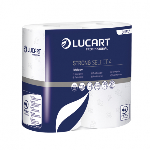 LUCART Toilettenpapier 811717 4lagig 140Blatt weiß 4 Rl./Pack., - 446014500