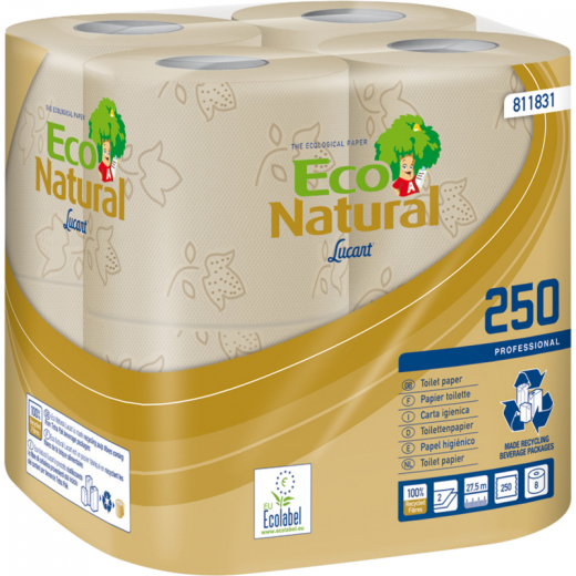 Eco Natural Toilettenpapier 811831 2lagig 250Blatt 64 Rl./Pack., - 446016700