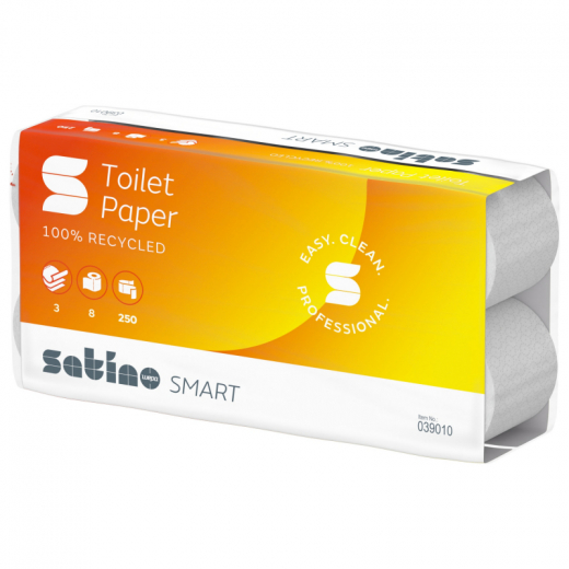 Satino Toilettenpapier 039010 Smart 3lg hw 250Blatt 8 St./Pack, - 446224700