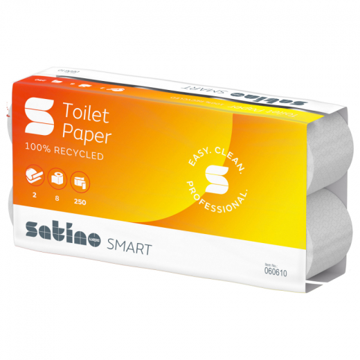 Satino Toilettenpapier 060610 Smart 2lg weiß RC 250Blatt 8 St./Pack, - 446224900