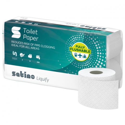 Satino Toilettenpapier Liquify 061600 2lg. 250Blatt ws 8 St./Pack., - 446225100