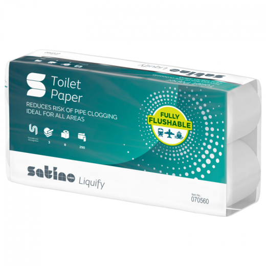 Satino Toilettenpapier Liquify 070560 3lg. 250Blatt ws 8 St./Pack., - 446225200