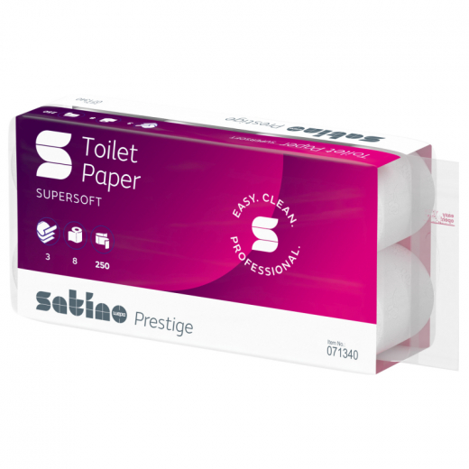 Satino Toilettenpapier 071340 Prestige 3lg hw 250Blatt 8 St./Pa, - 446225300