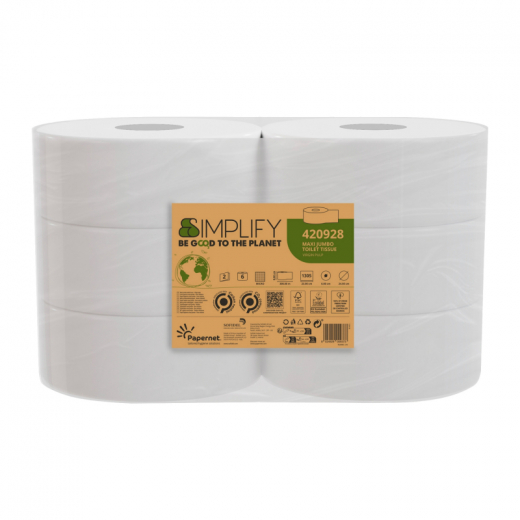 Papernet Toilettenpapier Simplify 420928 2lg. 1.305Bl. 6St., - 446231700