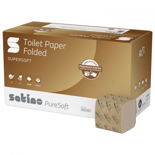 Satino Toilettenpapier PureSoft 066560 gefaltet 30x300Bl., - 446232300