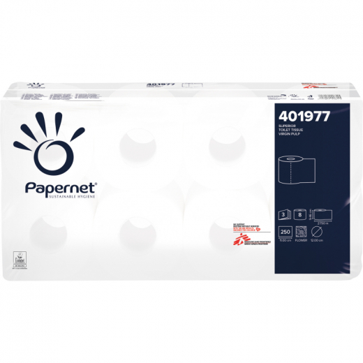 Papernet Toilettenpapier Topa 401977 3-lg Zellstoff 8 Ro./Pack., - 6420510