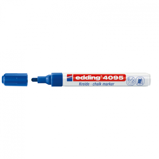 edding Kreidemarker 4095 4-4095003 2-3mm Rundspitze blau, - 44095003