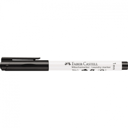 Faber-Castell Wäschemarker 159502 Rundspitze schwarz, - 505961