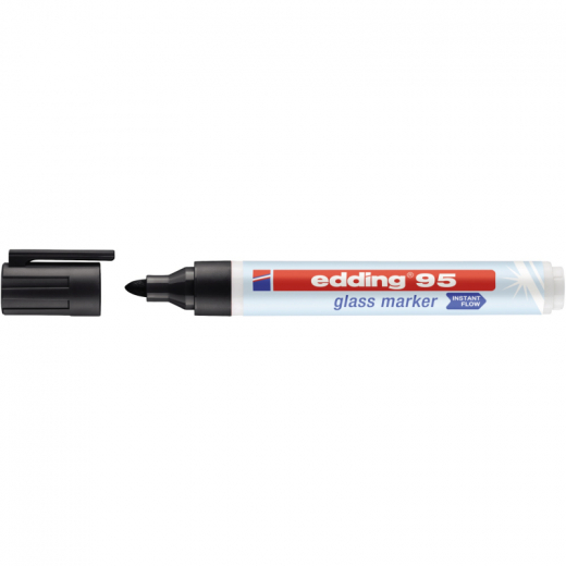 edding Glasboardmarker 95 4-95001 1,5-3mm Rundspitze schwarz, - 653249023