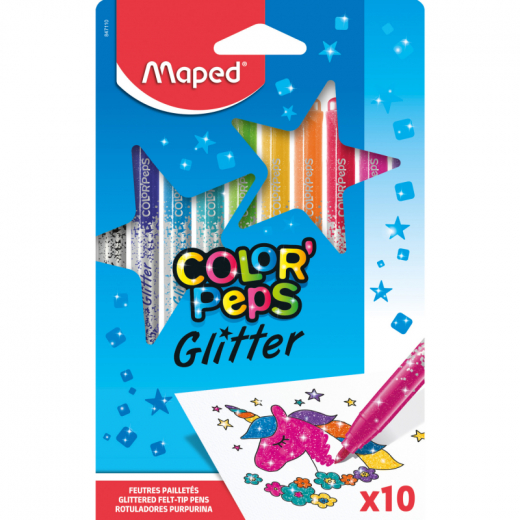 Maped Filzstift Color Peps Glitter 847110 sort. 10St., - 304024899