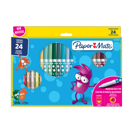 Paper Mate Filzstift 2166508 sort. 24St., - 304025599