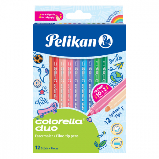 Pelikan Faserschreiber Colorella Duo C407/12 813846 12St, - 566595