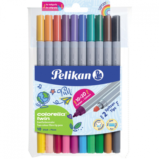 Pelikan Colorella twin C304 20 Farben 2 Strichbreiten Pa=10St, - PEL949544