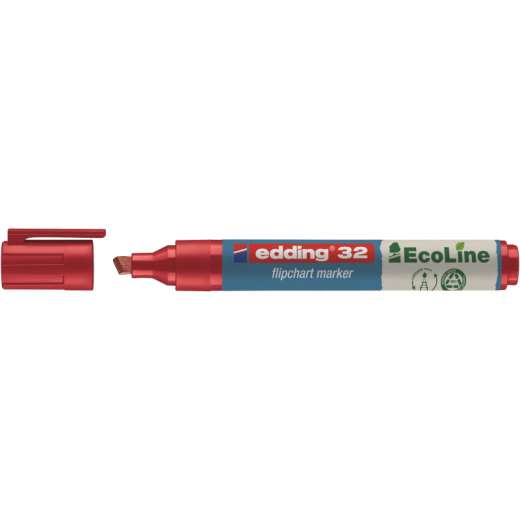 edding Flipchartmarker 32 EcoLine 4-32002 1-5mm Keilspitze rot, - EDD32RT