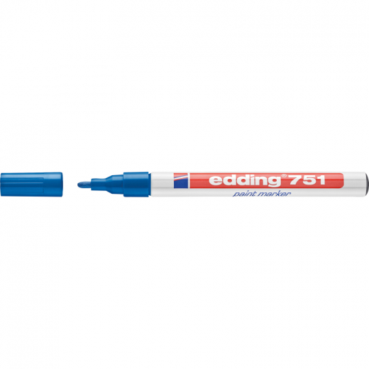 edding Lackmarker 751 4-751003 1-2mm Rundspitze permanent blau, - EDD751BL